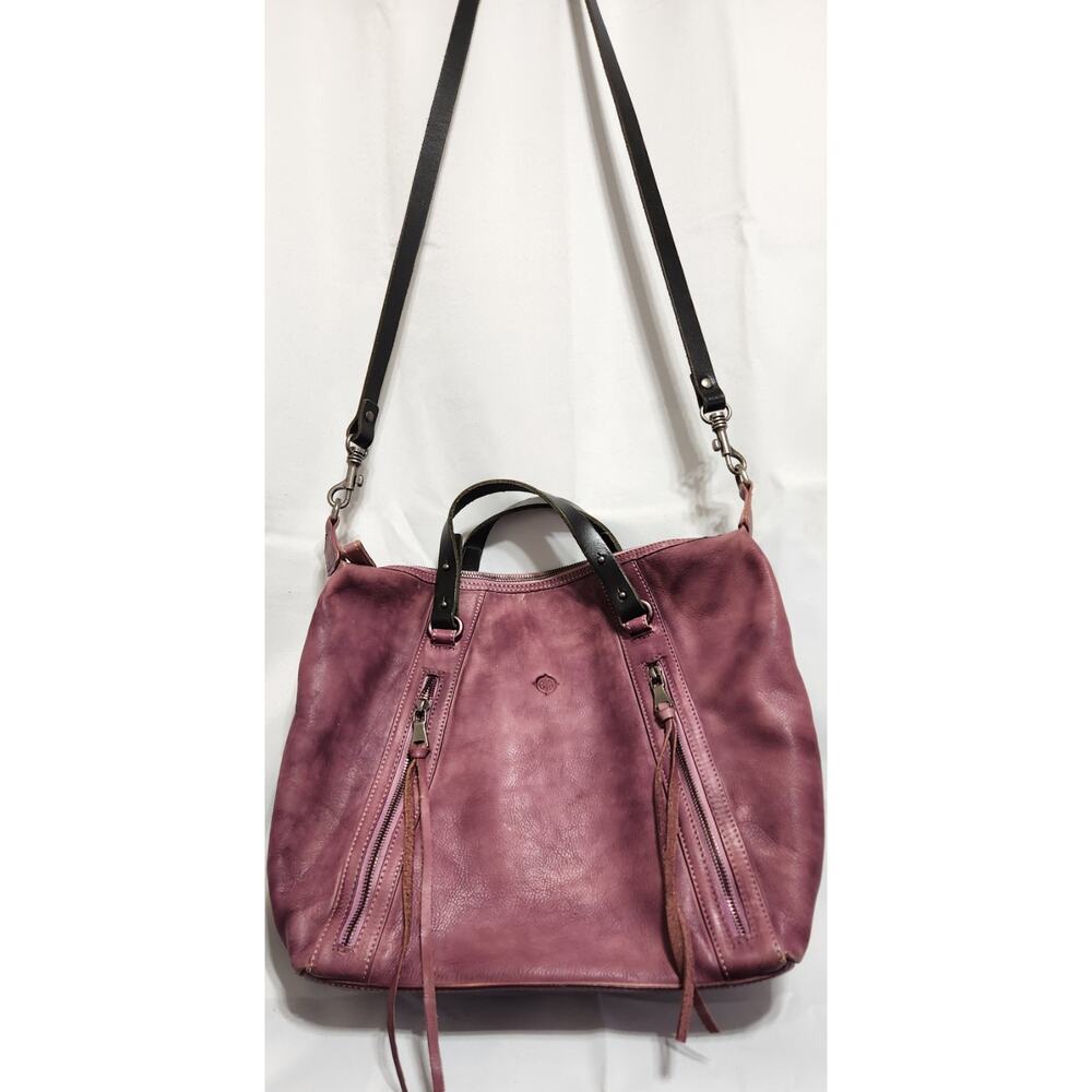 Old Trend Modern Vintage Leather Purple Tote Satchel bag purse